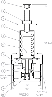 Low Flow In-Line Pressure Regulator