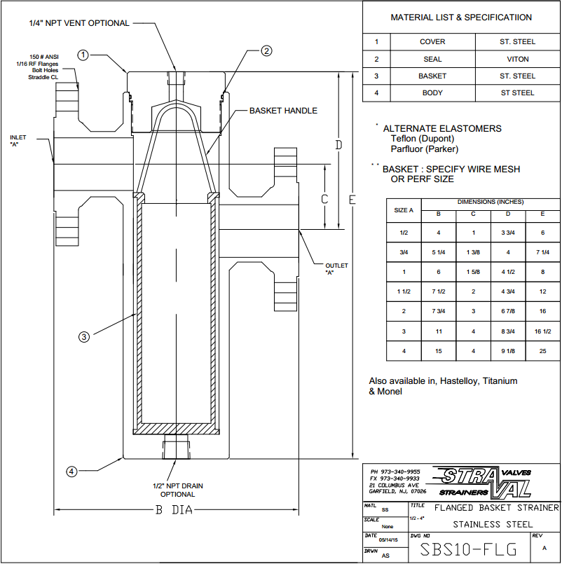 Simplex Strainer Stainless Steel