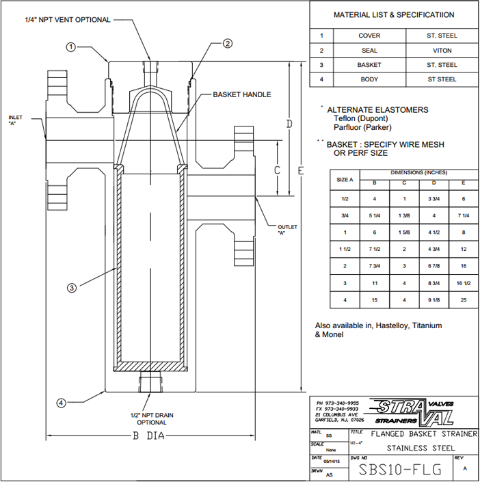 Simplex Strainer Stainless Steel